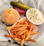 burger fries pickle cole slaw